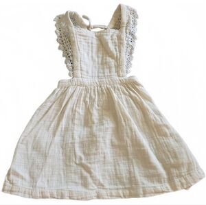 SOLD Jamie Kay Aimee Dress - Cloud 6Y Cream Lace Trim Kids Dress